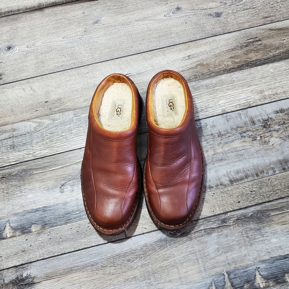 Ugg leather slip on shoes